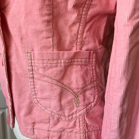 Corduroy Blazer Fitted Jacket 3 Button Closure Pink‎ Small - Picture 5 of 6